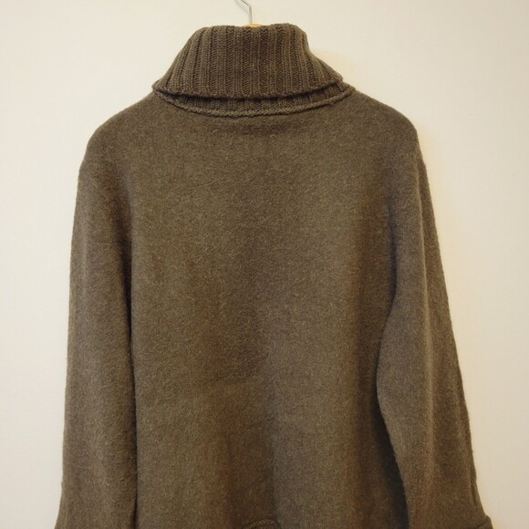 DKNY Wool Size 2 Brown Abstract Patern Women Turtleneck Sweater - Picture 6 of 8